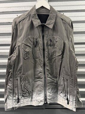 A-COLD-WALL GREY CUSTOM WHITE PAINTED WINDBREAKER JACKET